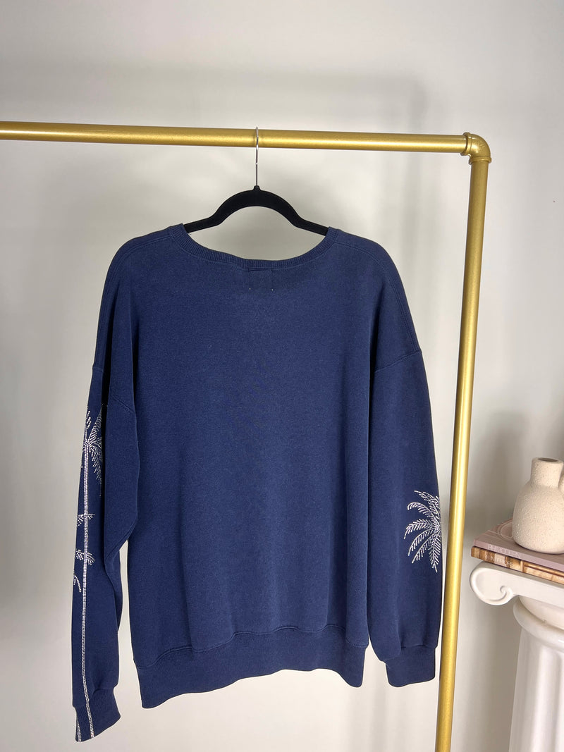 VINTAGE NAVY WESTERN MICHIGAN UNIVERSITY CREWNECK