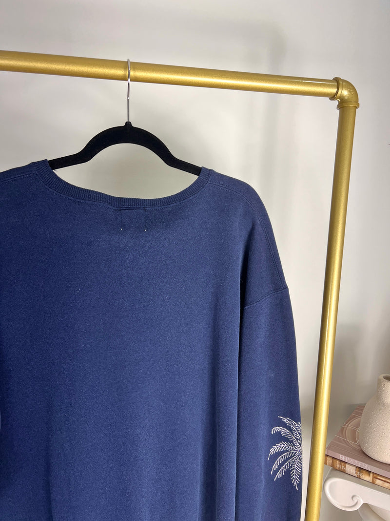 VINTAGE NAVY WESTERN MICHIGAN UNIVERSITY CREWNECK