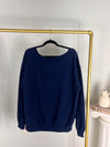 VINTAGE OFF THE SHOULDER SYRACUSE UNIVERSITY NAVY SWEATSHIRT
