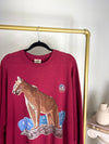 VINTAGE BURGUNDY COUGAR GRAPHIC CREWNECK