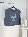 VINTAGE CROPPED GREY HARLEY DAVIDSON MEMPHIS TENNESSEE T-SHIRT