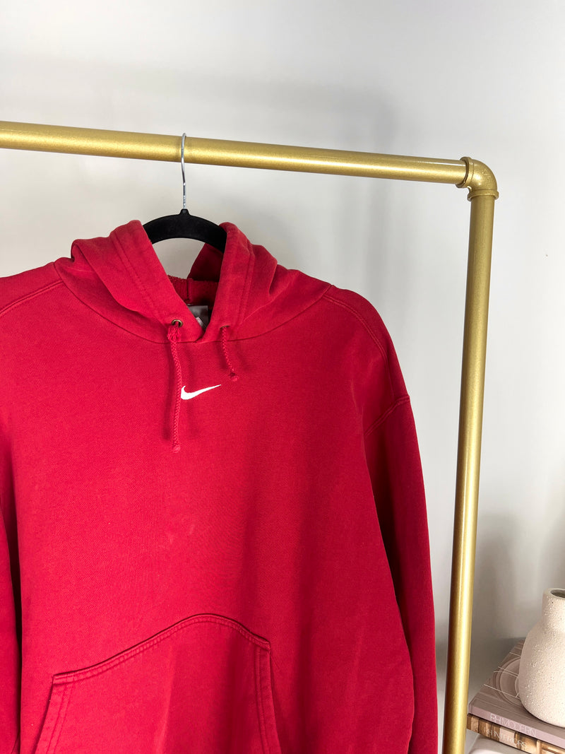 VINTAGE RED NIKE CENTRE SWOOSH HOODIE