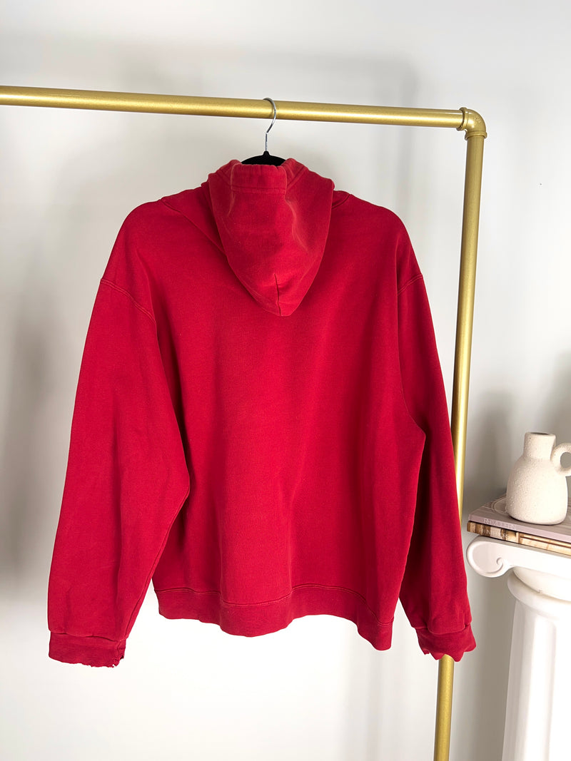 VINTAGE RED NIKE CENTRE SWOOSH HOODIE