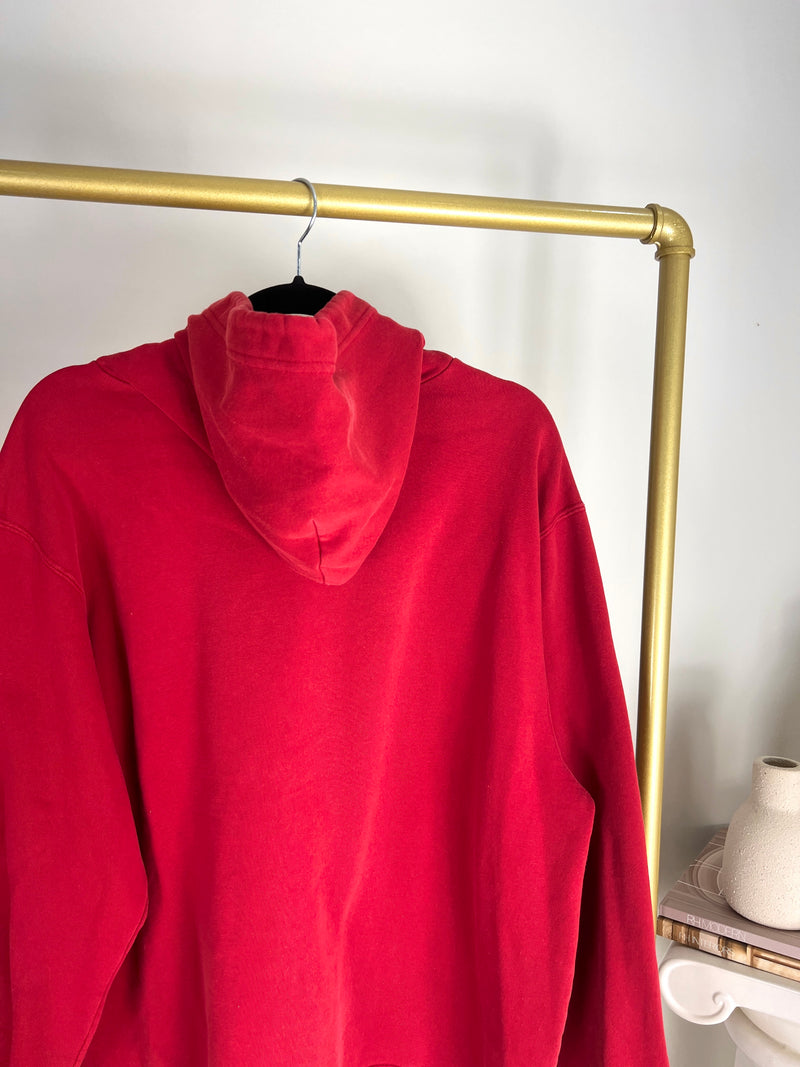 VINTAGE RED NIKE CENTRE SWOOSH HOODIE