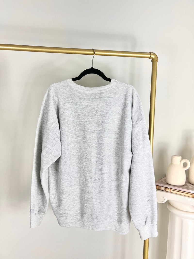 VINTAGE LIGHT GREY UNIVERSITY OF MICHIGAN WOLVERINES CREWNECK