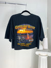 VINTAGE CROPPED BLACK HARLEY DAVIDSON ALBERTA T-SHIRT