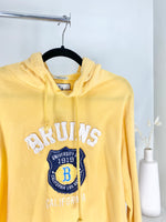CROPPED YELLOW UCLA BRUINS EMBROIDERED HOODIE