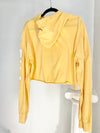 CROPPED YELLOW UCLA BRUINS EMBROIDERED HOODIE