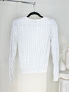 VINTAGE RALPH LAUREN WHITE CABLE KNIT SWEATER