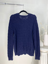 VINTAGE RALPH LAUREN NAVY CABLE KNIT SWEATER
