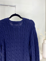 VINTAGE RALPH LAUREN NAVY CABLE KNIT SWEATER