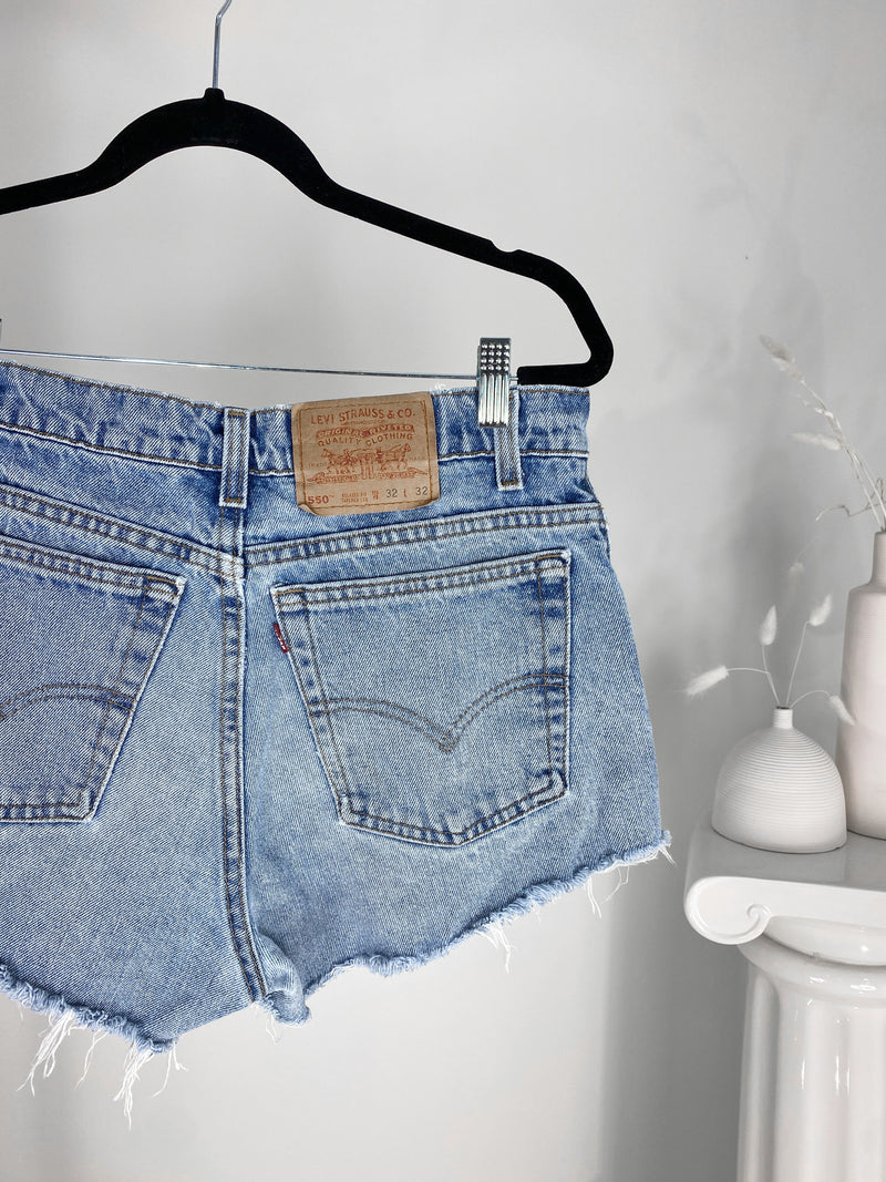 VINTAGE LIGHT WASH LEVI'S DENIM CUTOFFS - SIZE 8
