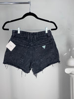 VINTAGE BLACK WASH GUESS DENIM CUTOFFS - SIZE 2