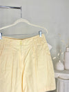 VINTAGE YELLOW PLEATED DENIM SHORTS - SIZE 8-10