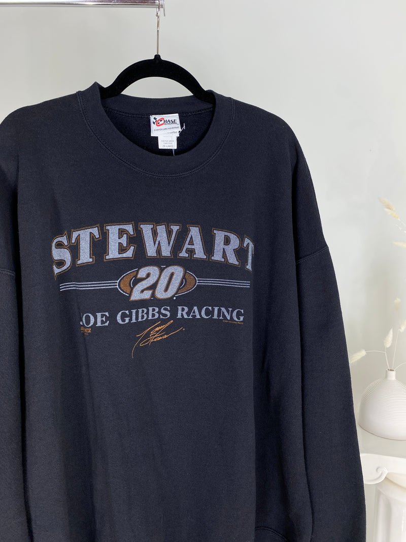 VINTAGE TONY STEWART BLACK NASCAR CREWNECK