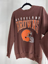 VINTAGE CLEVELAND BROWNS STONEWASHED NFL CREWNECK