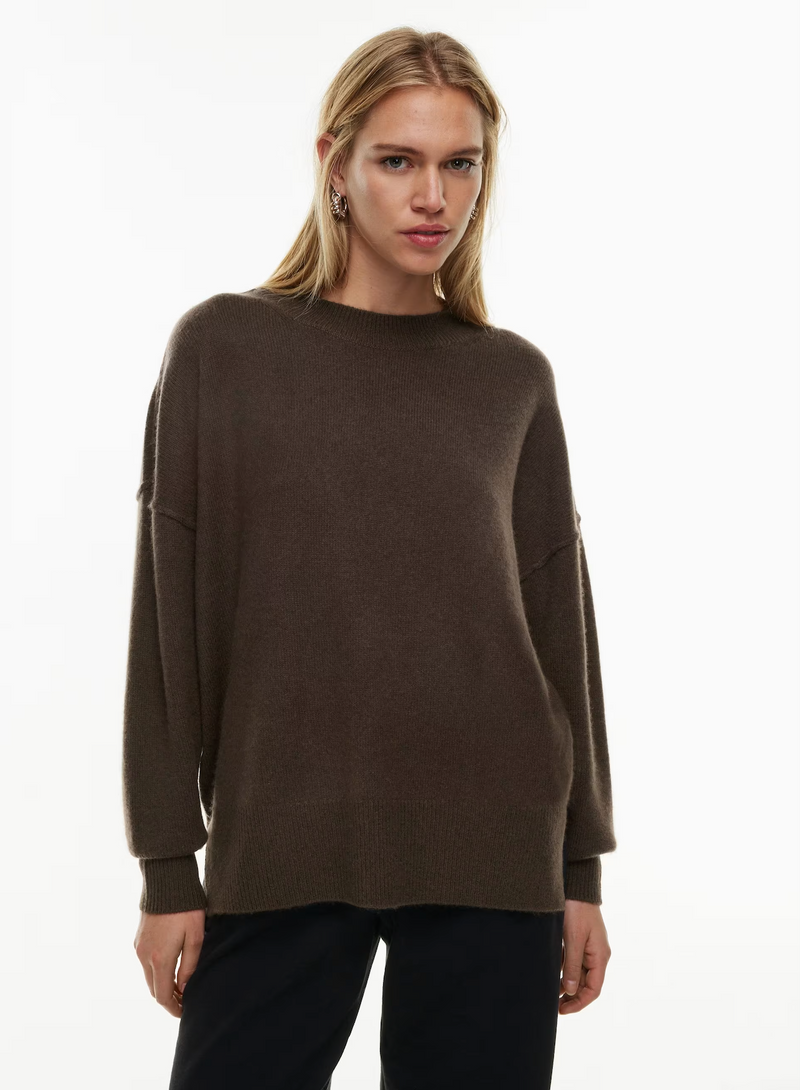 THE GROUP BABATON OATMEAL CASHMERE LUXE SWEATER