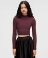 LULULEMON RIBBED KNIT TWIST BACK MOCK NECK SWEATER