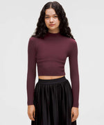 LULULEMON RIBBED KNIT TWIST BACK MOCK NECK SWEATER