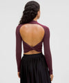 LULULEMON RIBBED KNIT TWIST BACK MOCK NECK SWEATER