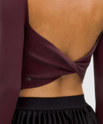LULULEMON RIBBED KNIT TWIST BACK MOCK NECK SWEATER