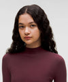 LULULEMON RIBBED KNIT TWIST BACK MOCK NECK SWEATER