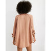 AERIE OVERSIZED GAUZE BUTTON-UP TAN SHIRT