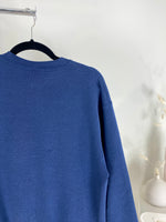 VINTAGE NAVY MICHIGAN PLAID EMBROIDERED CREWNECK