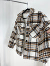 NEUTRAL PLAID SHERPA LINED COZY SHACKET