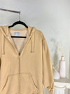 TNA COZY AF ZIP-UP TAN HOODIE