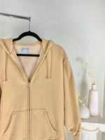 TNA COZY AF ZIP-UP TAN HOODIE
